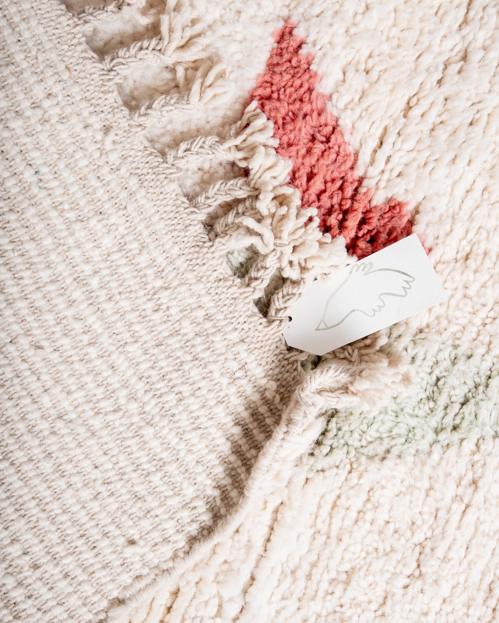 Modern, designer, handcrafted Berber rug from Morocco. Beniourain carpet with beautiful colours and patterns and fluffy wool texture.